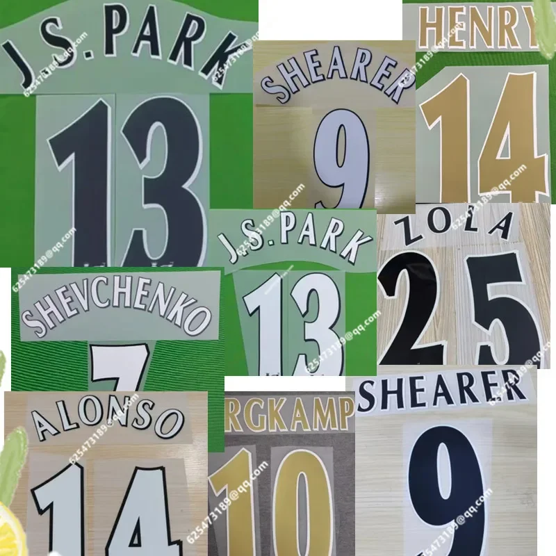 1997 - 2006 customized Plastic material Retro BErgkP GIggS KEaNE HnerY RoonEY white Nameset  Number Printing Heat Transfe