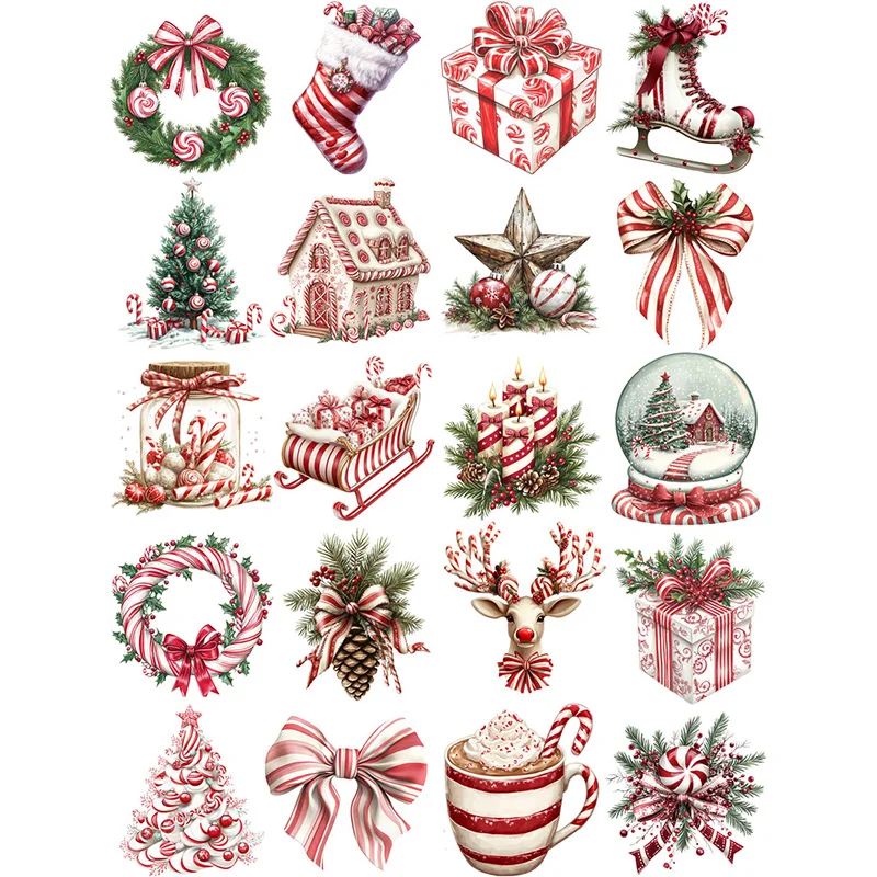 20 unids/pack artículos de Navidad pegatina DIY artesanía álbum de recortes diario basura pegatinas decorativas