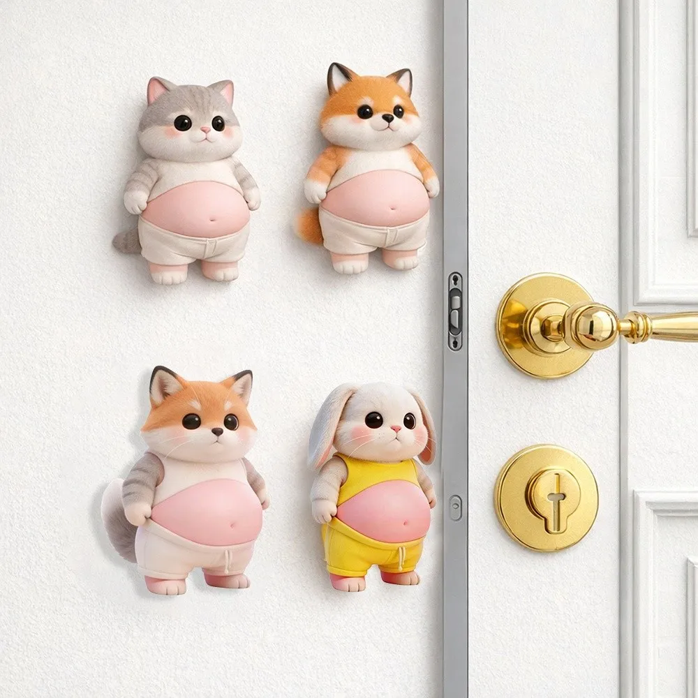 

2PCS Chubby Animal Door Stopper Soft Rubber Mute Design Anti-Collision Pad Shockproof Soft Silicone Door Guard