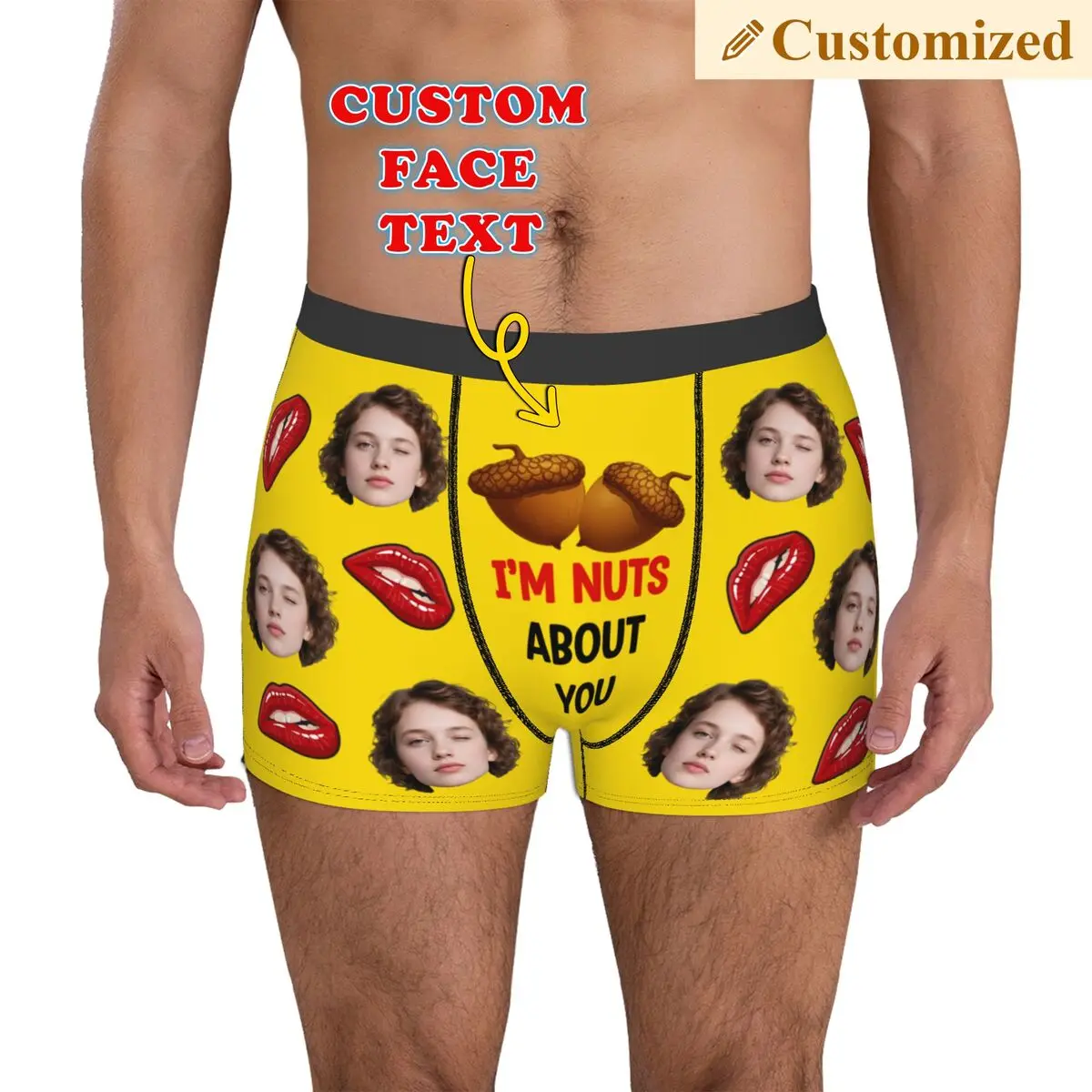 Personalized Custom Face Photo Boxer Shorts Anniversary Gift For Boyfriend 3D Printed Men Underwear Panties Briefs Underpants