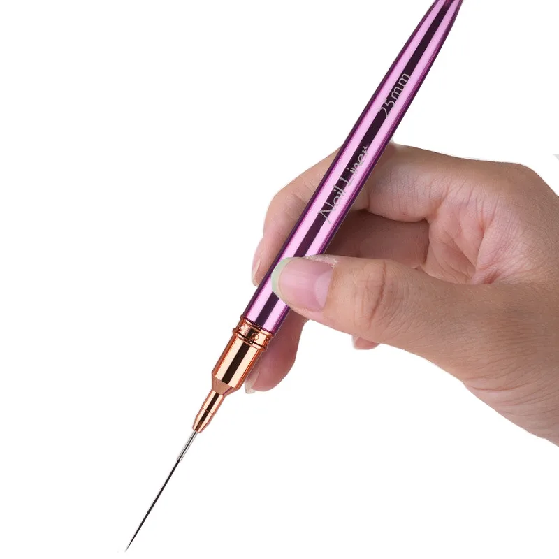 6/9/12/15/18/25mm Metal Handle Art Liner DIY Painting Brush Drawing Lines Stripe Flower Painting Pen UV Gel Brush