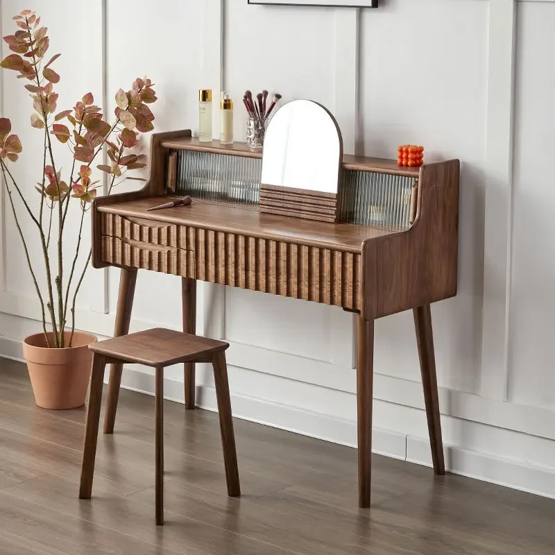 Nordic black walnut, all solid wood dresser is simple