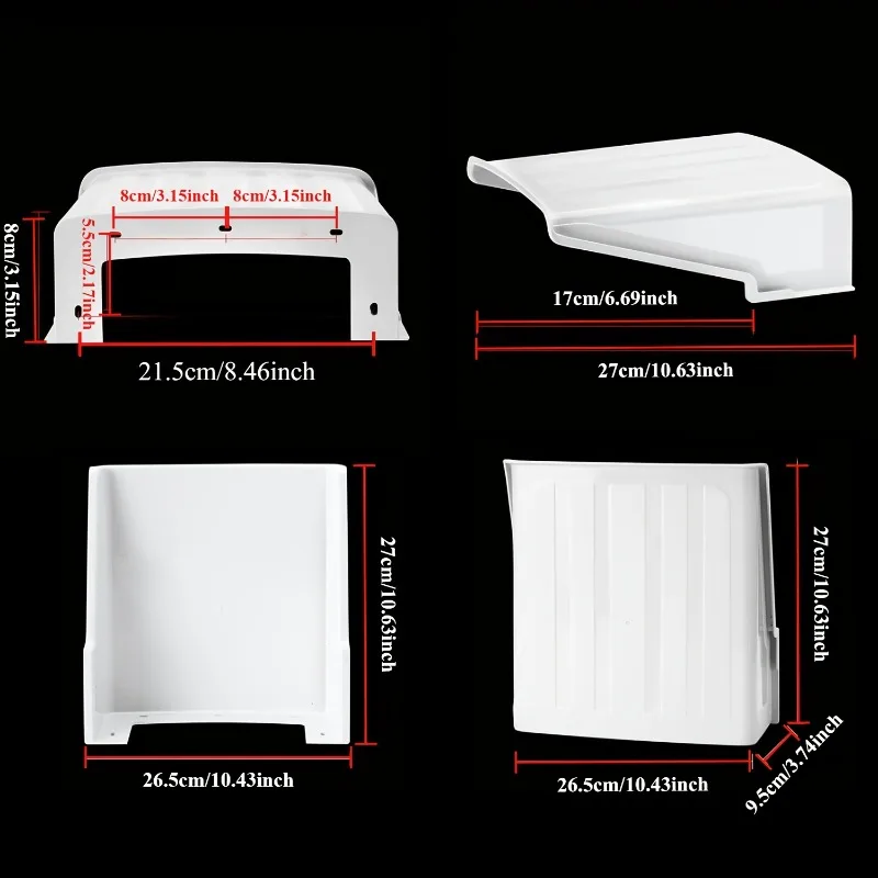 4 Pack Sturdy Wall Mounted Cover for Outdoor Security Cameras Rain Cover and Dust Protection Roof for CCTV 27.0 X 26.49 X 8.0 Cm