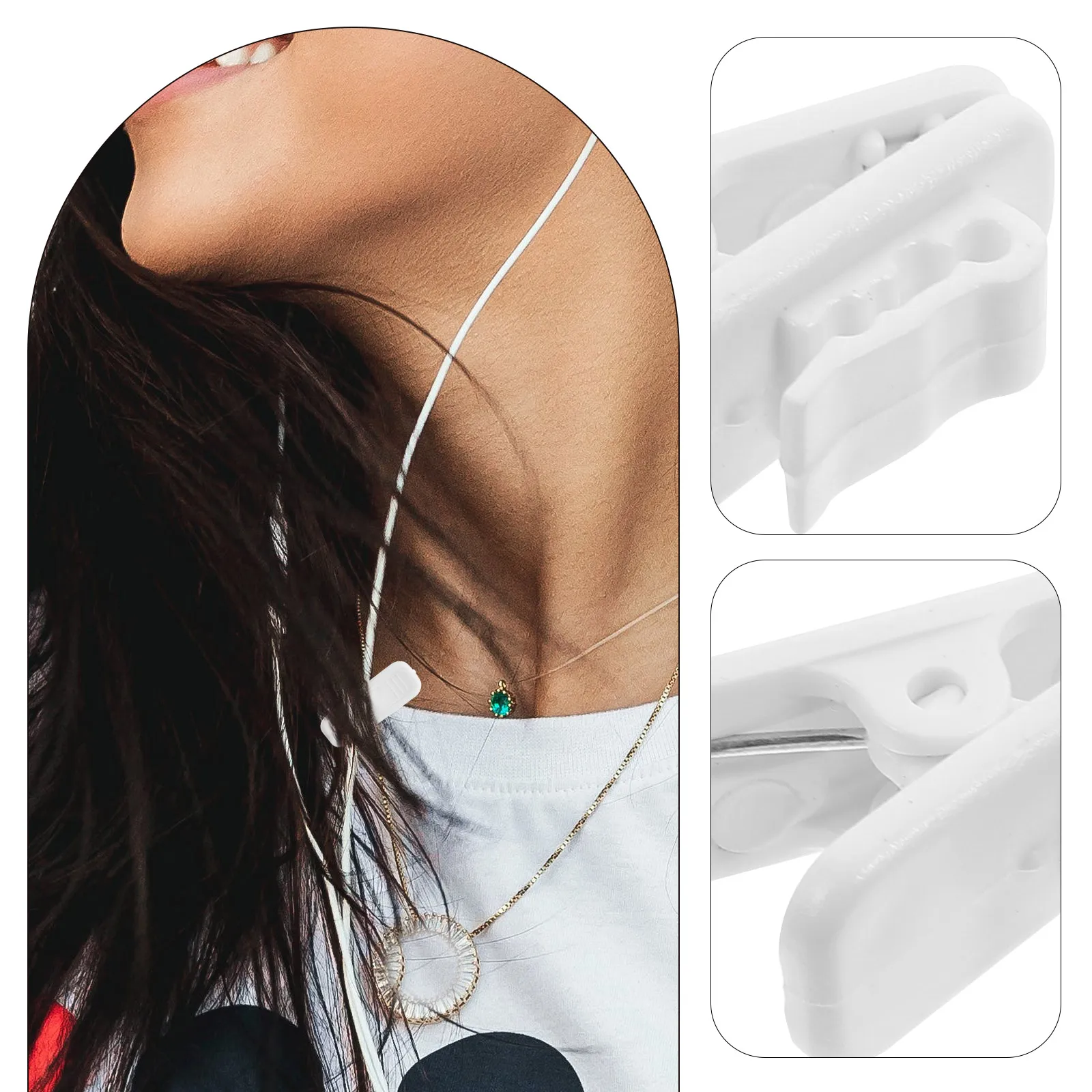 

10pcs Headphone Cable Clip White Color Short Handle Design Multipurpose Fixing Plastic Wire Small Clips Cord Organizer Earphone