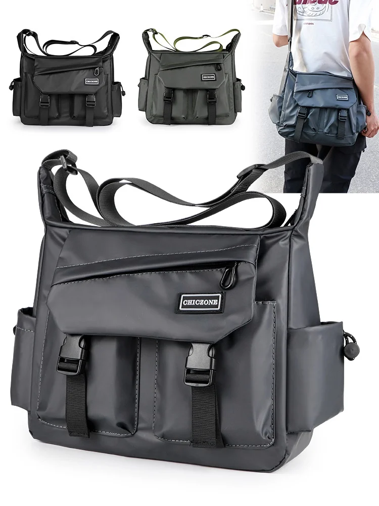 

Unisex Crossbody Bag Single Shoulder Bicycle Commuting Portable Cool Trendy Waist Bag Chest Bag 2025 New Style Casual Oxford ...