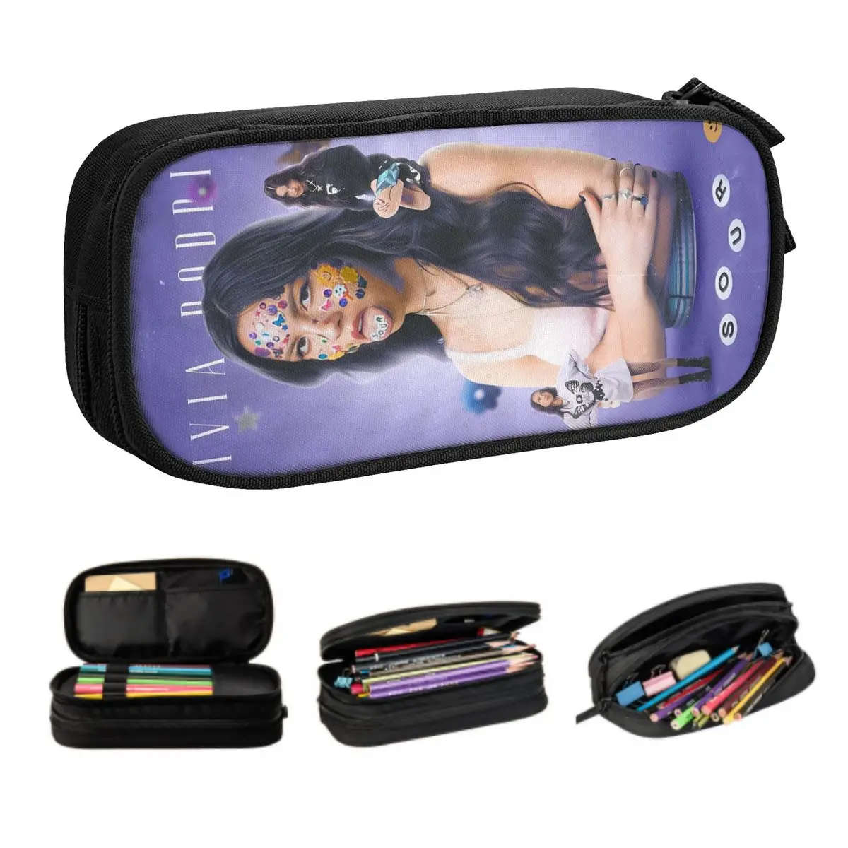 مخصص الكورية O-Olivias مقلمة للفتيات الفتيان الحامض نمط الحفل Y2k خمر تخزين كبير القلم حقيبة صندوق القرطاسية #1