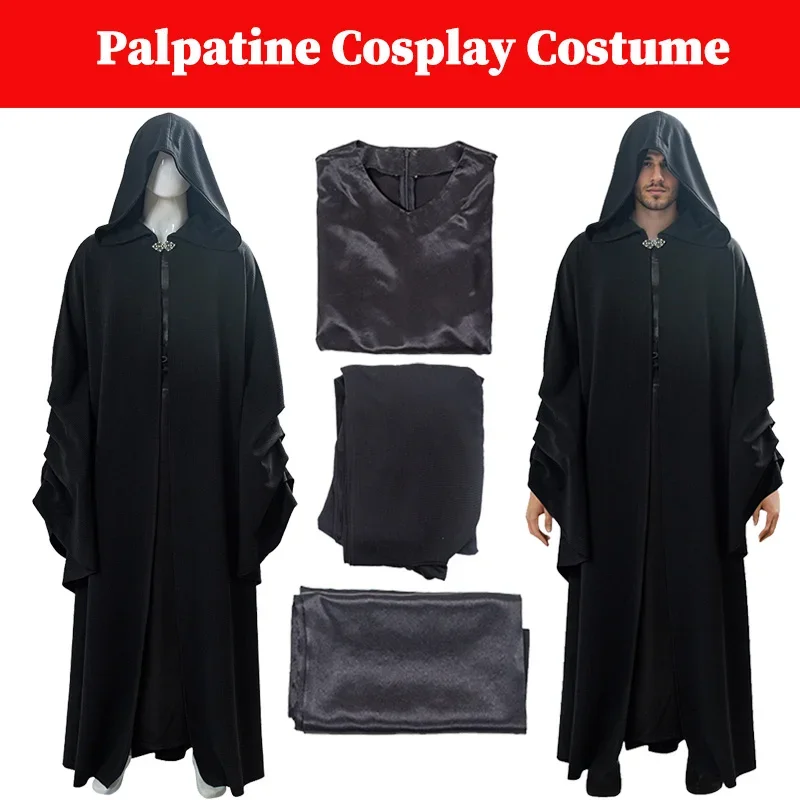 

Super Villain Palpatine Cosplay Fantasy Costume Movie Space Battle Superhero Outfits Male Roleplay Adult Men Halloween Suits