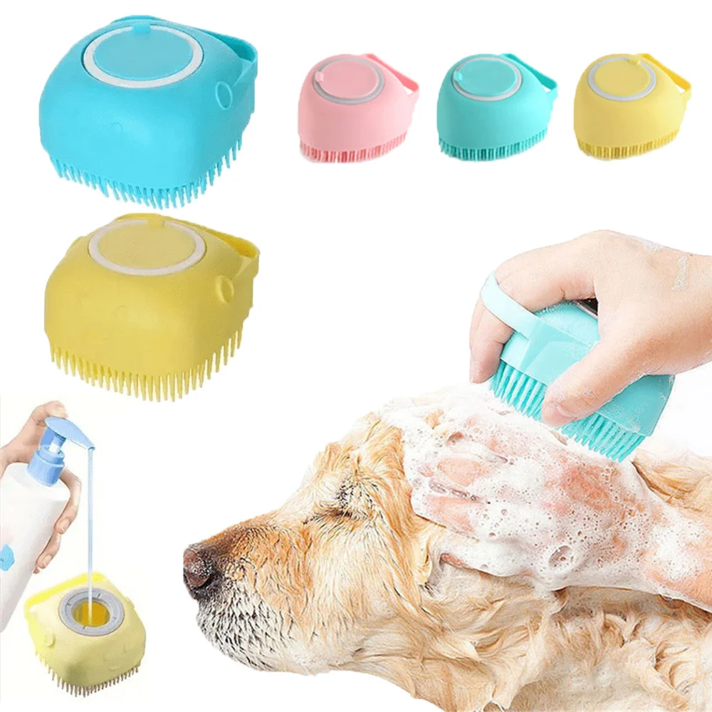 

Pet Bathing Brush Soft Silicone Massage Comb Shower Gel Shampoo Brush Clean Tools Dog Cat Grooming Scrubber Supplies