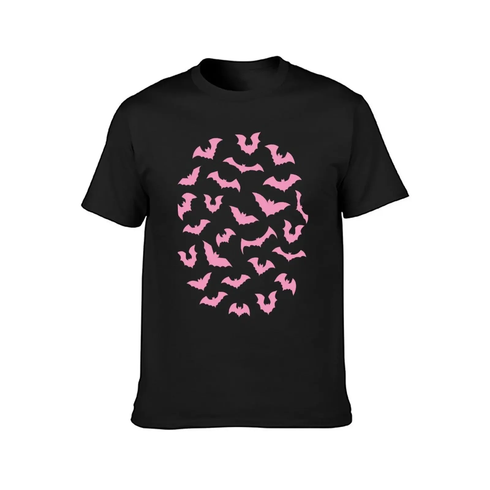 Pastel goth pink black bats T-Shirt oversized t shirt baggy shirts shirts graphic tees mens cotton t shirts