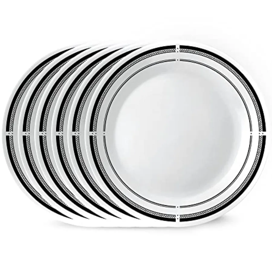 

Vitrelle Set, Triple Layer Glass and Chip Resistant, Lightweight Round Plates, 6-Piece Brasserie