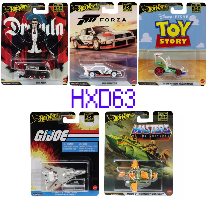 Modelos de Metal Autênticos Hot Wheels Pop Culture Premium Carros de Brinquedo Kool Kombi Audi 90quattro Carro RC Grumman F14 Wind Raider Presente