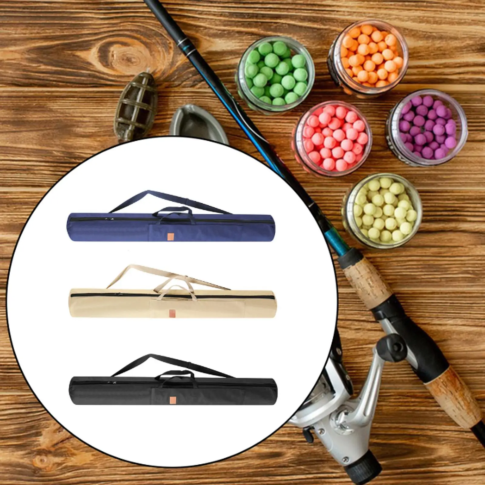 

Fishing Rod Bag Canvas Fishing Gear Equipment Protector Folded Fishing Bag
