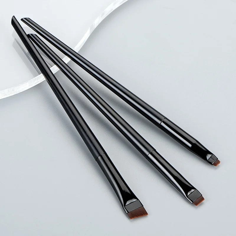 Klinge Eyeliner Pinsel Augenbraue Pinsel Tragbare Flache Feine Eye Liner Stirn Kontur Make-Up Pinsel Kosmetische Schönheit Make-Up-Tool 3 teile/satz – Detail 5