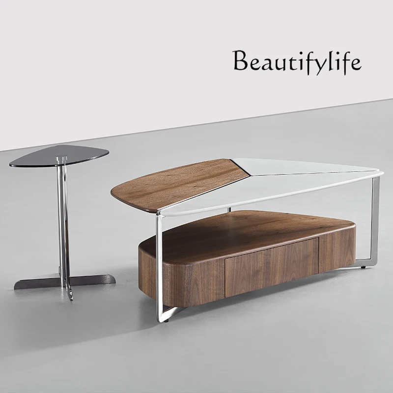 

Walnut coffee table size combination creative irregular Italian minimalist small apartment designer coffee table