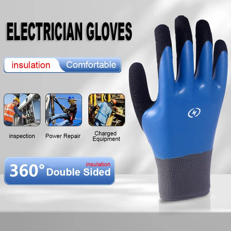 Anti-electricity Security Protection Gloves Rubber Electrician Work Non-slip Insulated Gloves Ultra-thin Flexible 400V