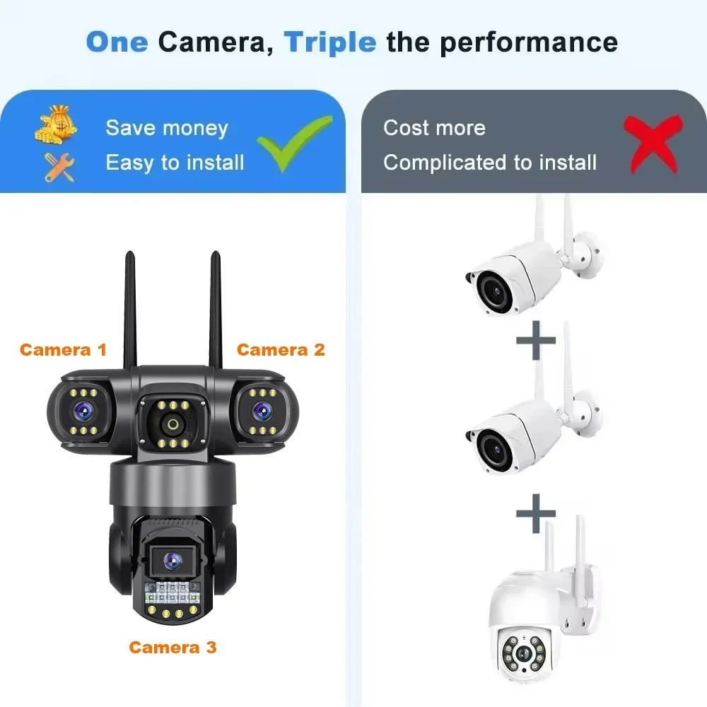 360 Monitor Outdoor Waterproof Security Cameras WiFi Network CCTV Camera 4G Sim Card Wireless IP Camera for Home Surveillance