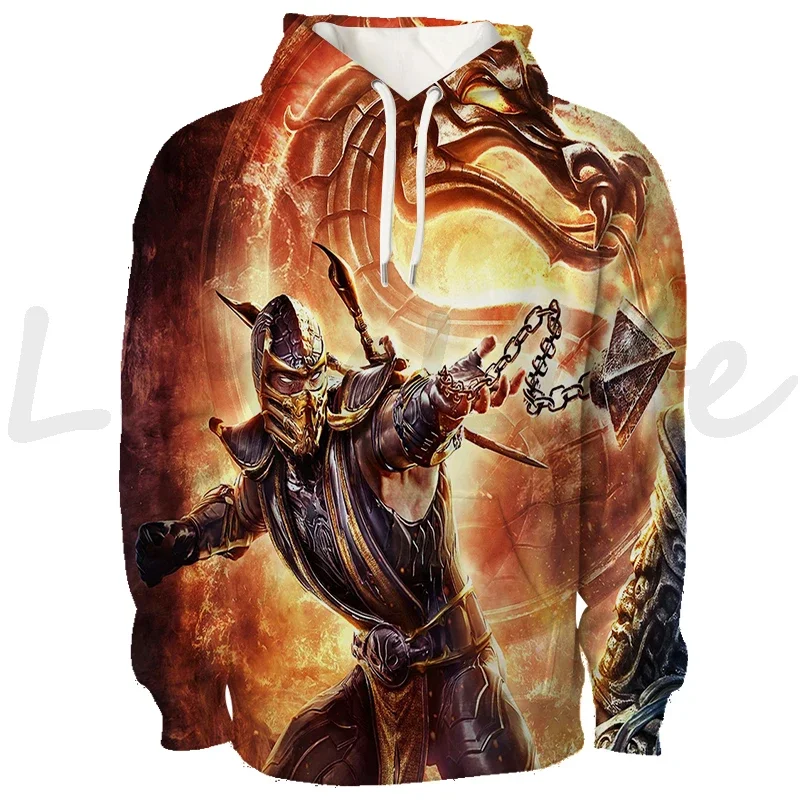 Mortal Kombat 3D Printed Hoodies Men's Clothes New Harajuku Hooded Sweatshirt Casual Hoody Men Cool Graphic Pullover Streetwear