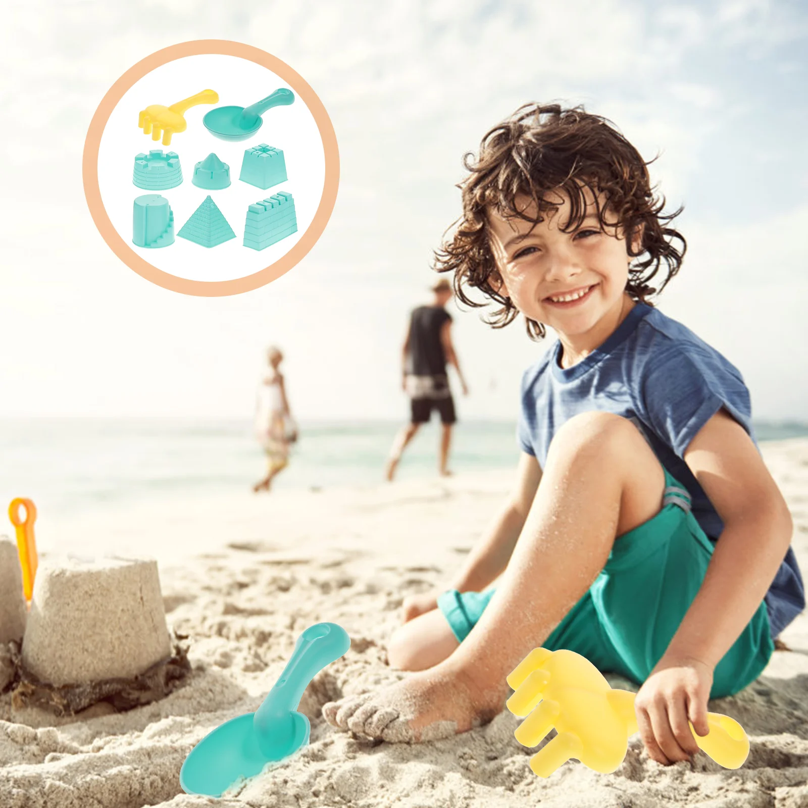 1 Set of Children Beach Toys Castle Making Sand Toys Sand Digging Toys Portable Sand Toys