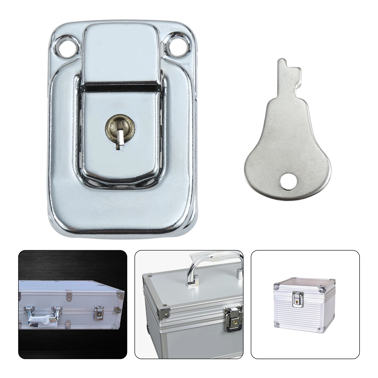 2pcs Suitcase Toggle Catch Hasps with Keys Safety Metal Square Locker 48*31mm Spring Latch Briefcase Luggage Flight Case Decor