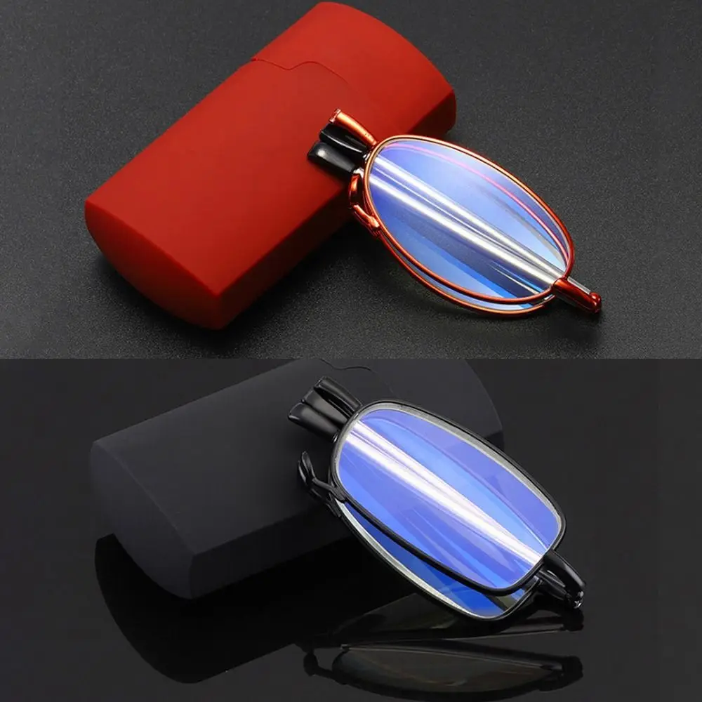 

Ultra Light Resin Reading Glasses Anti-Blue Light Telescopic Legs Presbyopia Eyewear Metal Frame Folding Elderly Glasses