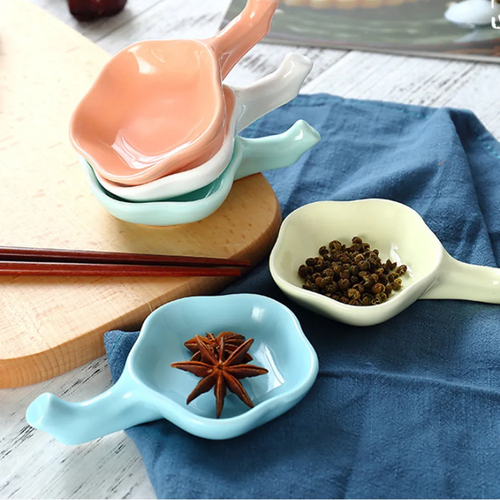 1Pcs Bright Color Ceramic Chopstick Holder Plum Blossom Rest Saucer Plate for Tableware Dining Decor Party Gift