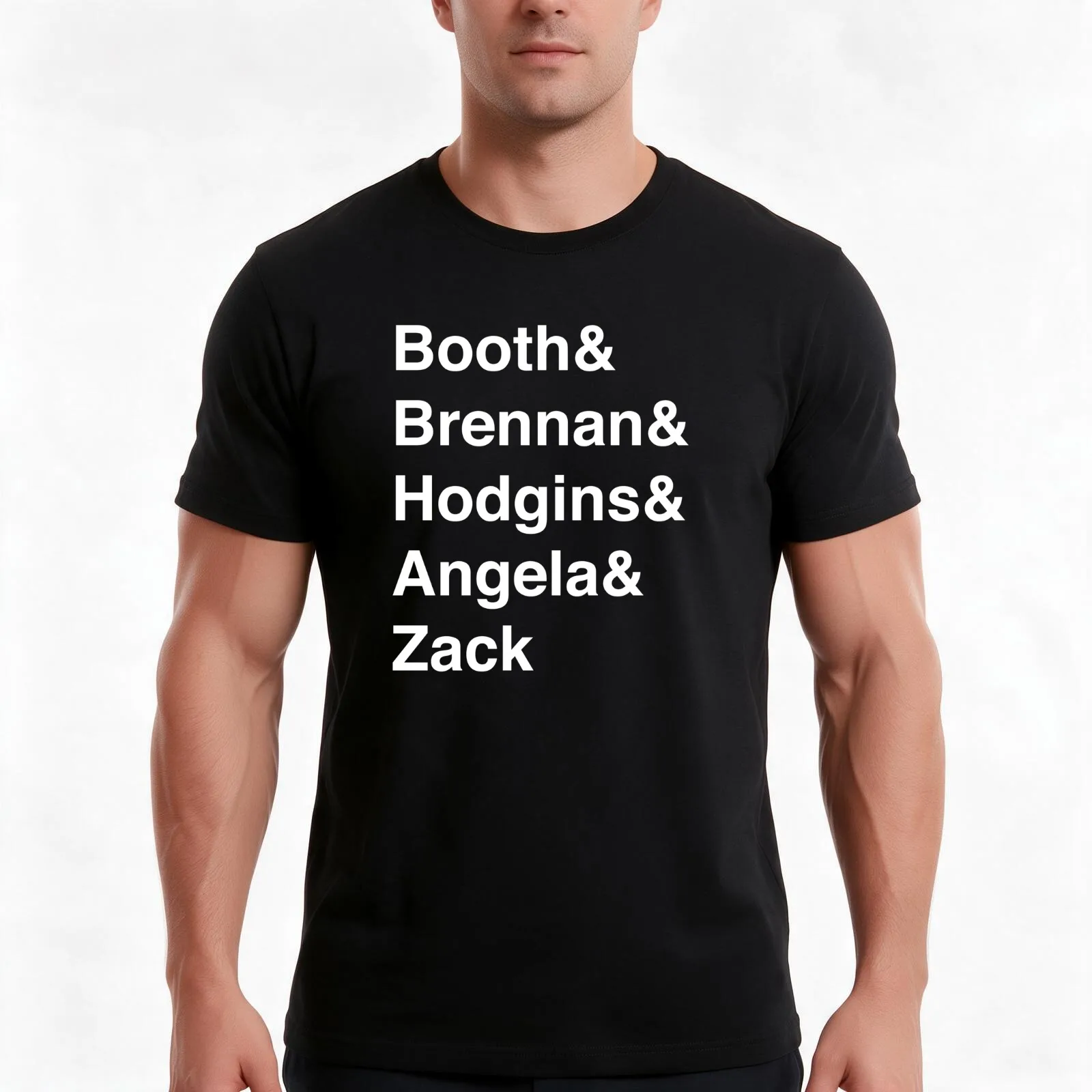 Booth& Brennan& Hodgins& Angela& Zack (white) T-Shirt Summer Casual Cotton Tee Oversized Streetwear Tops Unisex Men Women