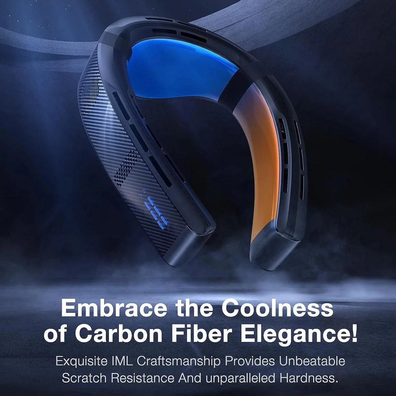 COOLIFY 3 넥 에어컨 히터 쿨링 넥 선풍기, 블레이드리스 휴대용 선풍기 AI 온도 조절 웨어러블 쿨러, 블랙, 6000mAh