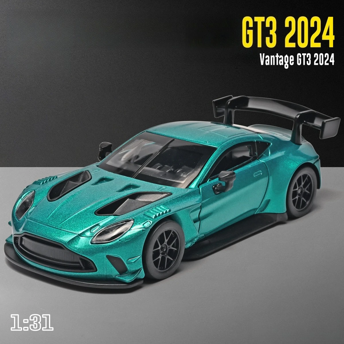 1:31 Vantage GT3 2024 Sports Car Model Simulation Diecast Alloy Toy Model Car Hobby Collection Gift Decoration