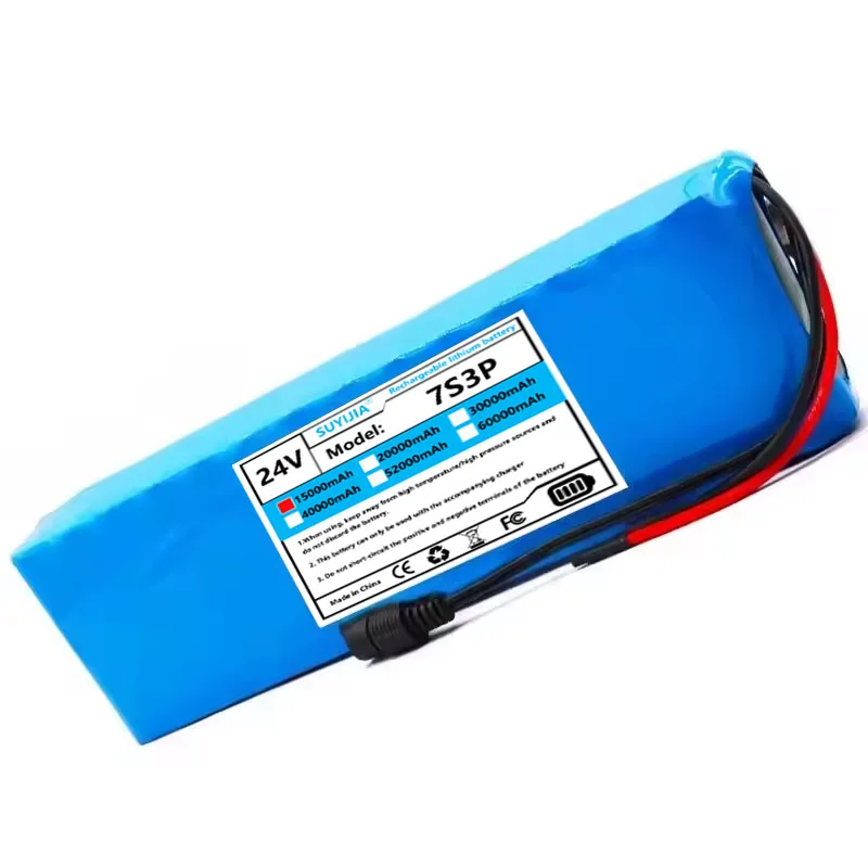 بطاريات ليثيوم قابلة لإعادة الشحن 2025 18650 7S3P 29.4V 15000Ah avec BMS adaptée aux motteurs 24V - 29.4V + شاحن 2A