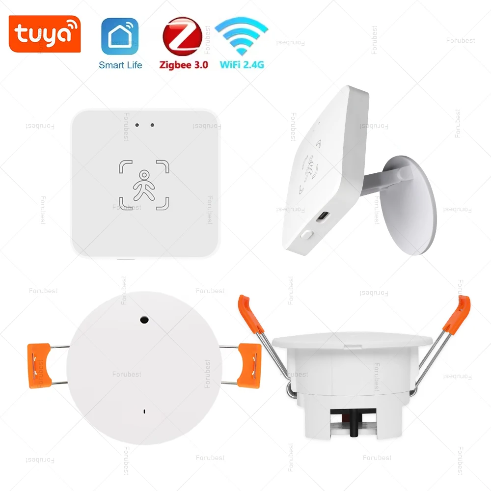 Tuya WiFi /Zigbee Human Presence Detector Smart Human Body PIR Sensor MmWave Radar Detector Microwave Motion Sensors 24G