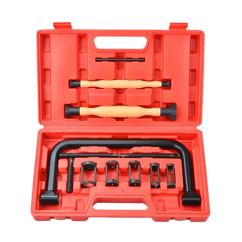 12Pcs Valve Spring Compressor with Valve Hand Lapper Grinding Tool Engine Cylinder Head Stick Tools Kit