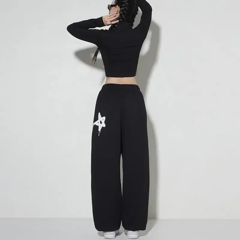

New Spring Summer Y2k Hip Hop Vintage Women Loose Wide Leg Pants Korean Style Dance Streetwear Sports Casual Trousers
