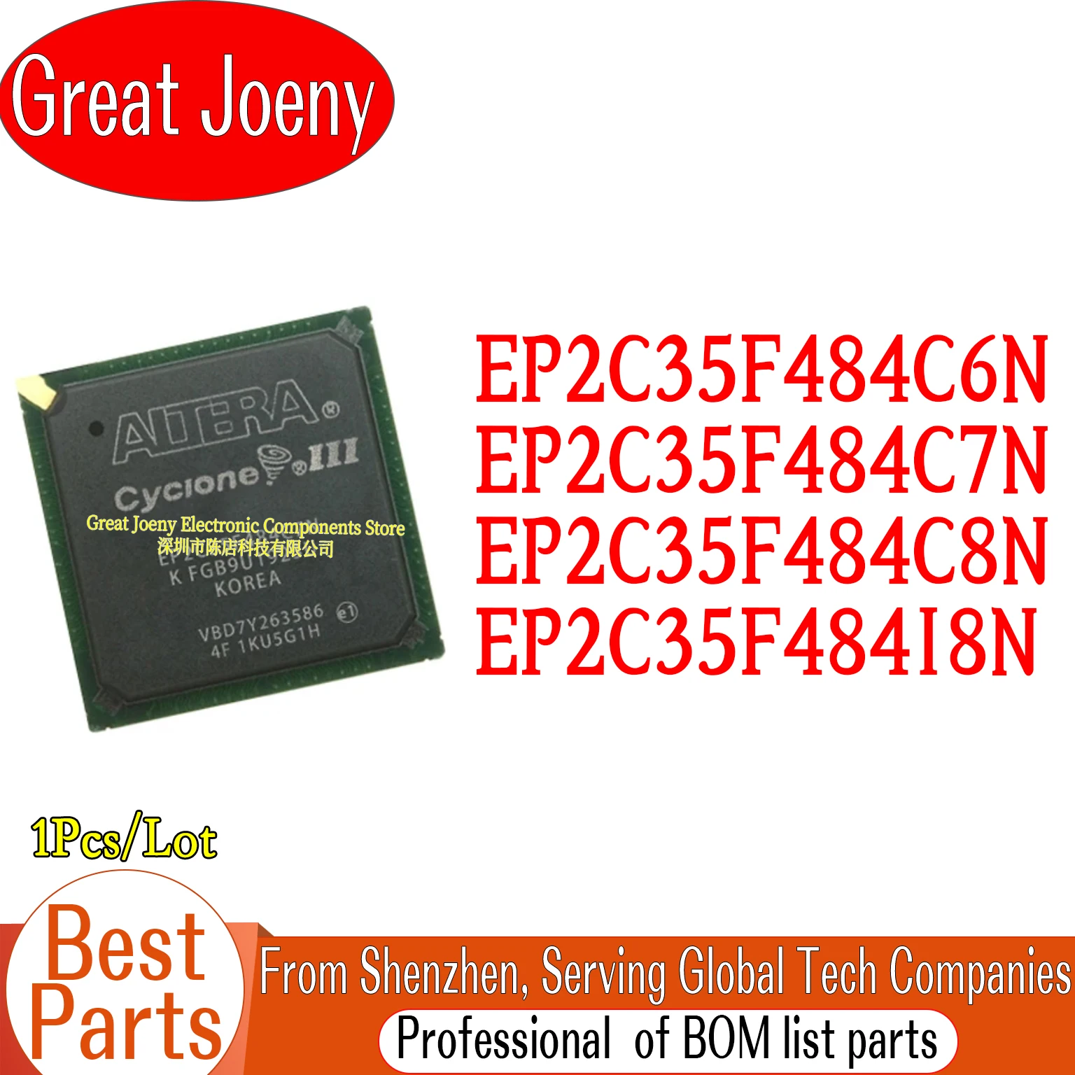 100% New Original EP2C35F484 EP2C35F484C6N EP2C35F484C7N EP2C35F484C8N EP2C35F484I8N IC Chipset FBGA-48