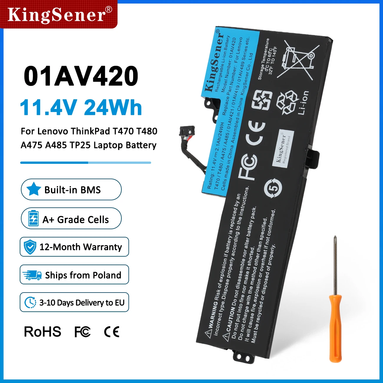 KingSener 24Wh Internal Battery for Lenovo ThinkPad