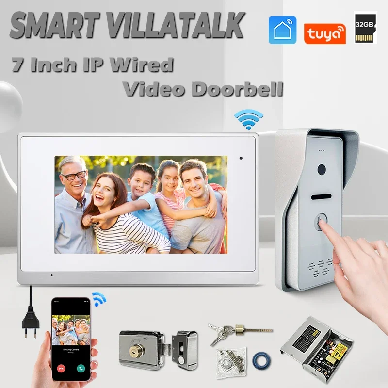 

Tuya Smart WiFi 1080P Digital poe intercom building of door release system wired video