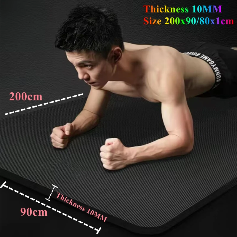 

10MM Thickness 90cm Yoga Mat Length200cm Moisture-proof Outdoor Non-Slip Durable Camping Picnic Exercise Gym Fitness Workout