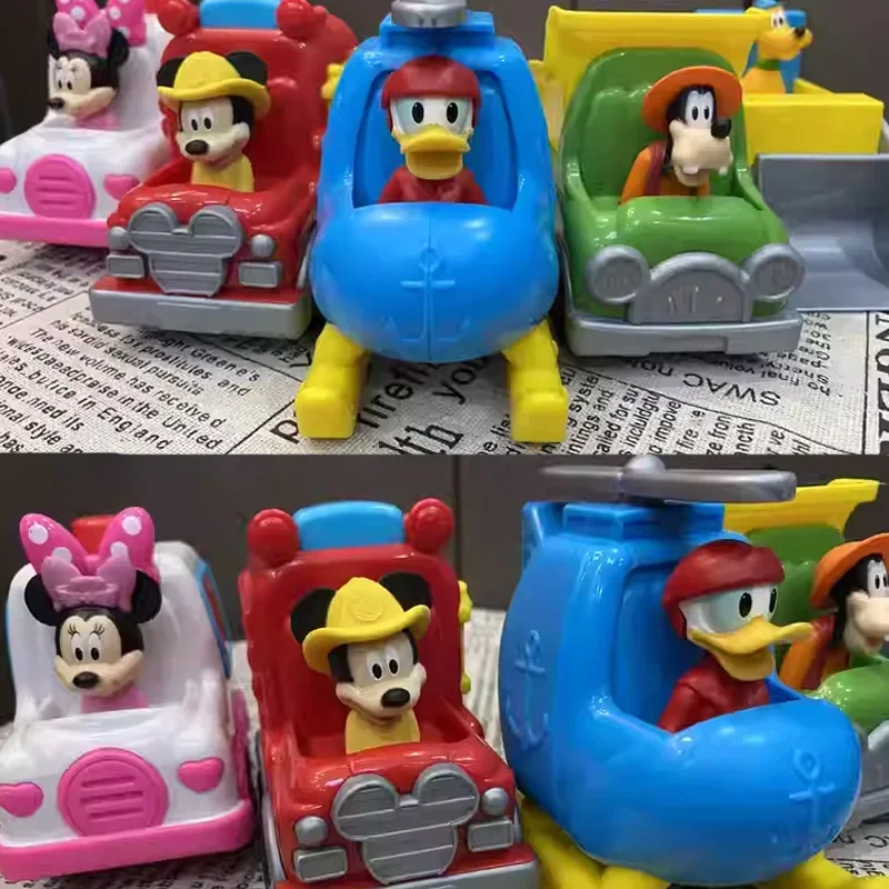 Disney Mickey Mouse Minniemouses Ambulances Inertias Cart Style Cartoon Character Peripheral Model Toys Gifts for Kids