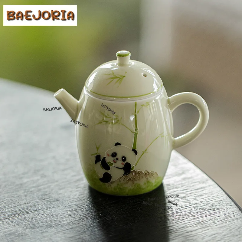 BAEJORIA 150ml Hand-painted Panda Arita Porcelain Teapot Traditional Tea Infuser Pot Tea Making Kettle With Ball Hole Tea Items