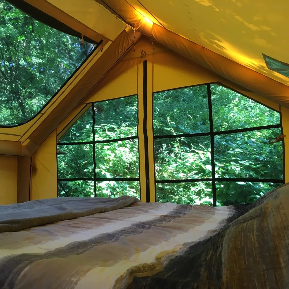 Large Inflatable Tent, Heavy Duty Canvas Camping Tent, Double Rooms 402x302cm Air Tent