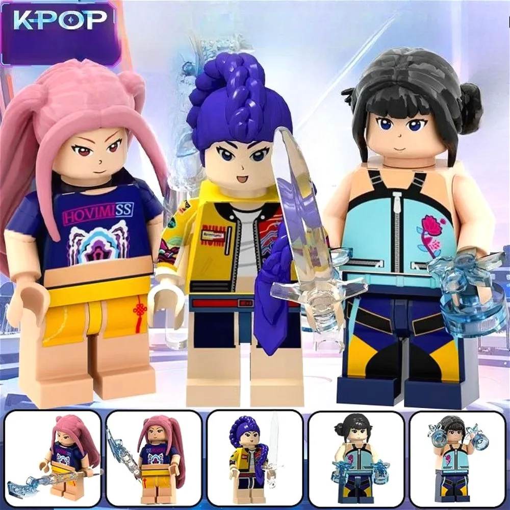 

Новый KPop Demon Hunters Building Blocks Derpys Tiger Rumi Mira Zoey Sussy Сборная модель куклы Строительные блоки ручной работы