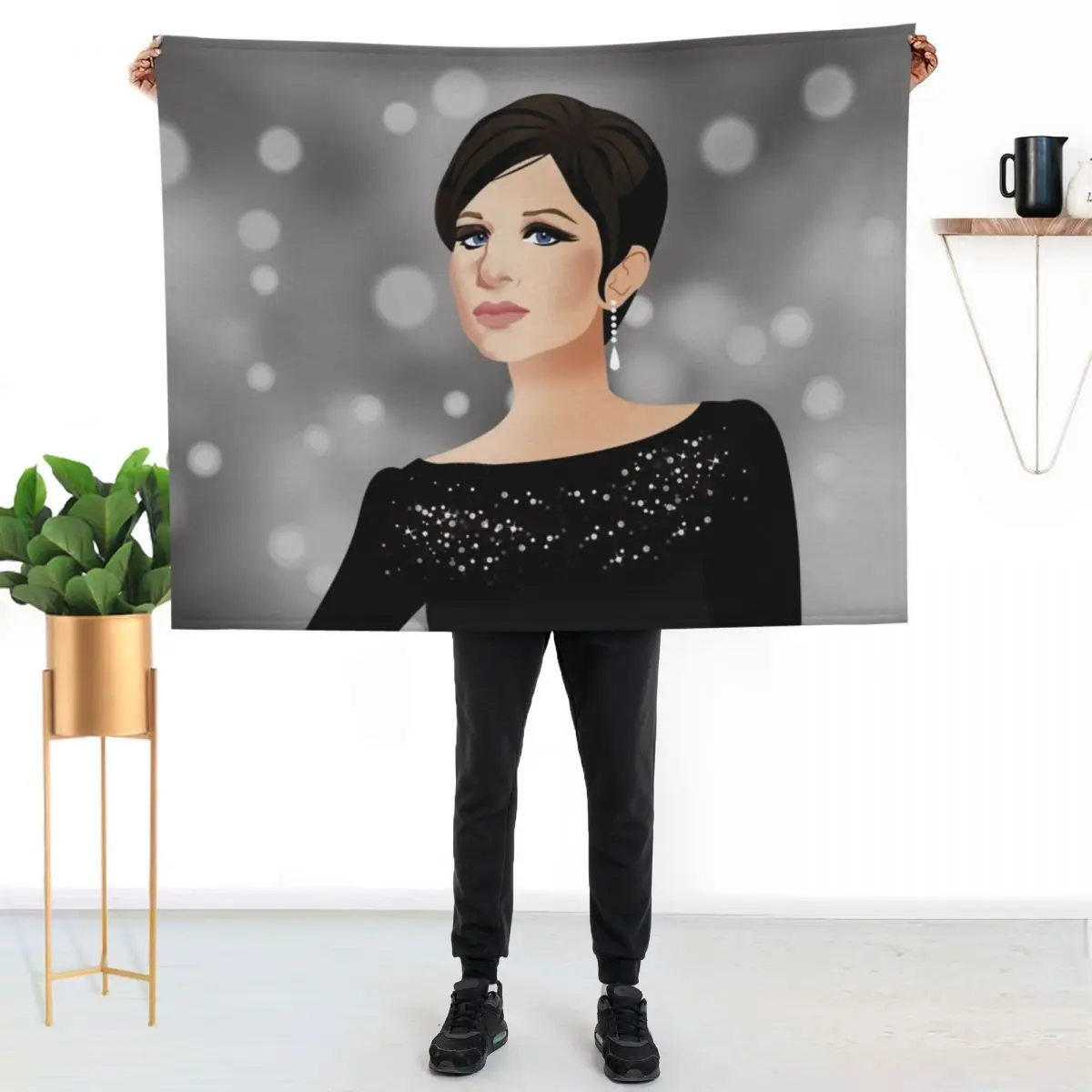 Barbra Streisand: Iconic Oscars Outfit Tribute Throw Blanket Camping Large Designers Thermals For Travel manga Moving Blankets