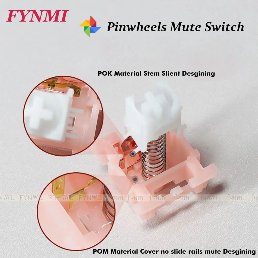 Fynmi – interrupteur linéaire silencieux, 5 broches, axe silencieux, Force d'action pré-luxe/Distance 35gf/2.0mm pour clavier mécanique