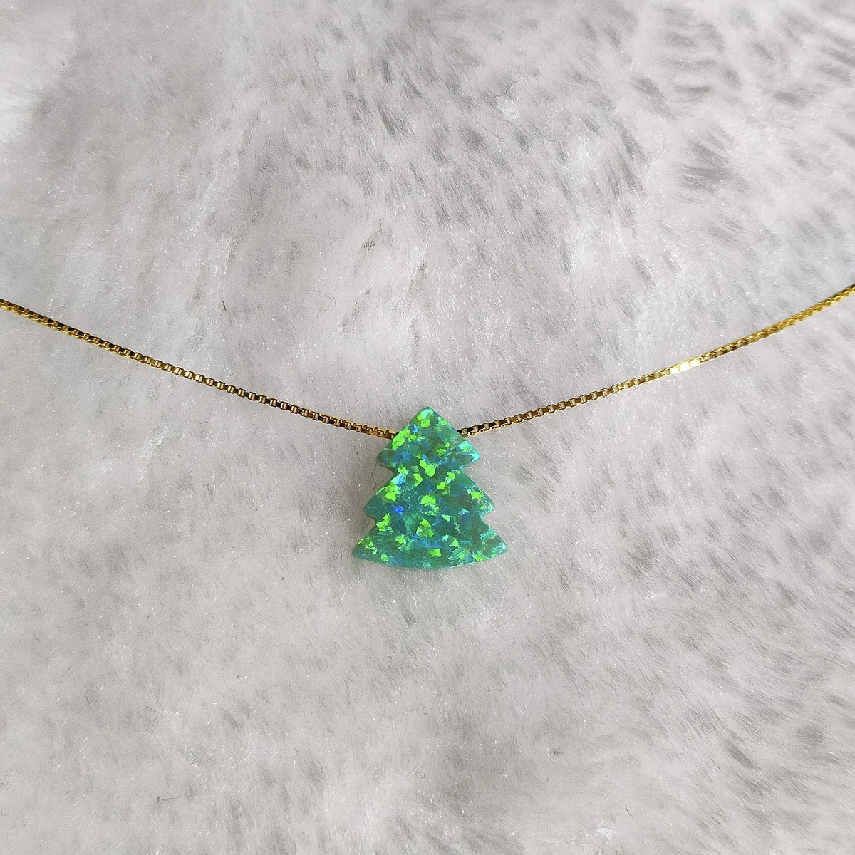 1/20pcs Christmas Charms for Jewelry Making Synthetic Opal Xmas Tree Beads for Bracelet
