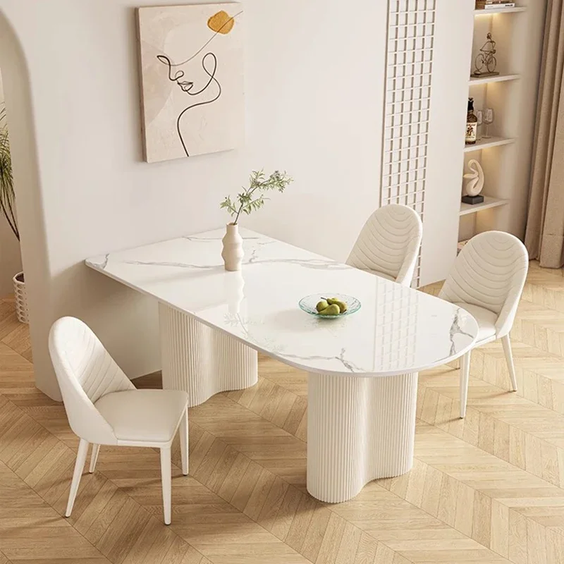 Party Kitchen Dining Table Chairs Set Nordic Restaurant Dining Tables Center Oval Nordic Tavoli Da Pranzo Home Furniture