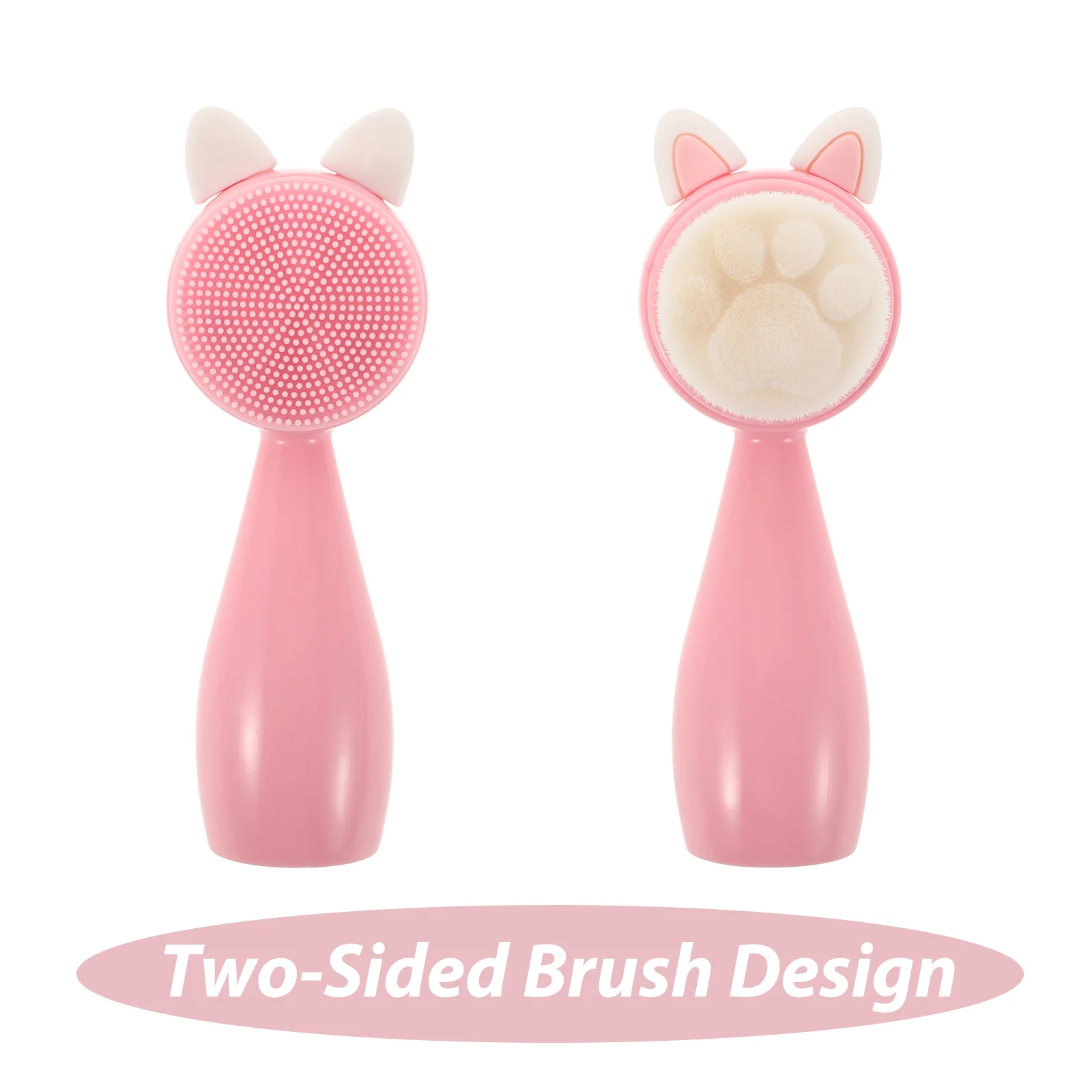 Soft Natural Hair Face Brush Gentle Cleansing Facial Scrubber Travel Portable Dual Sided Use Deep Pore Cleanse Dead Skin Removal