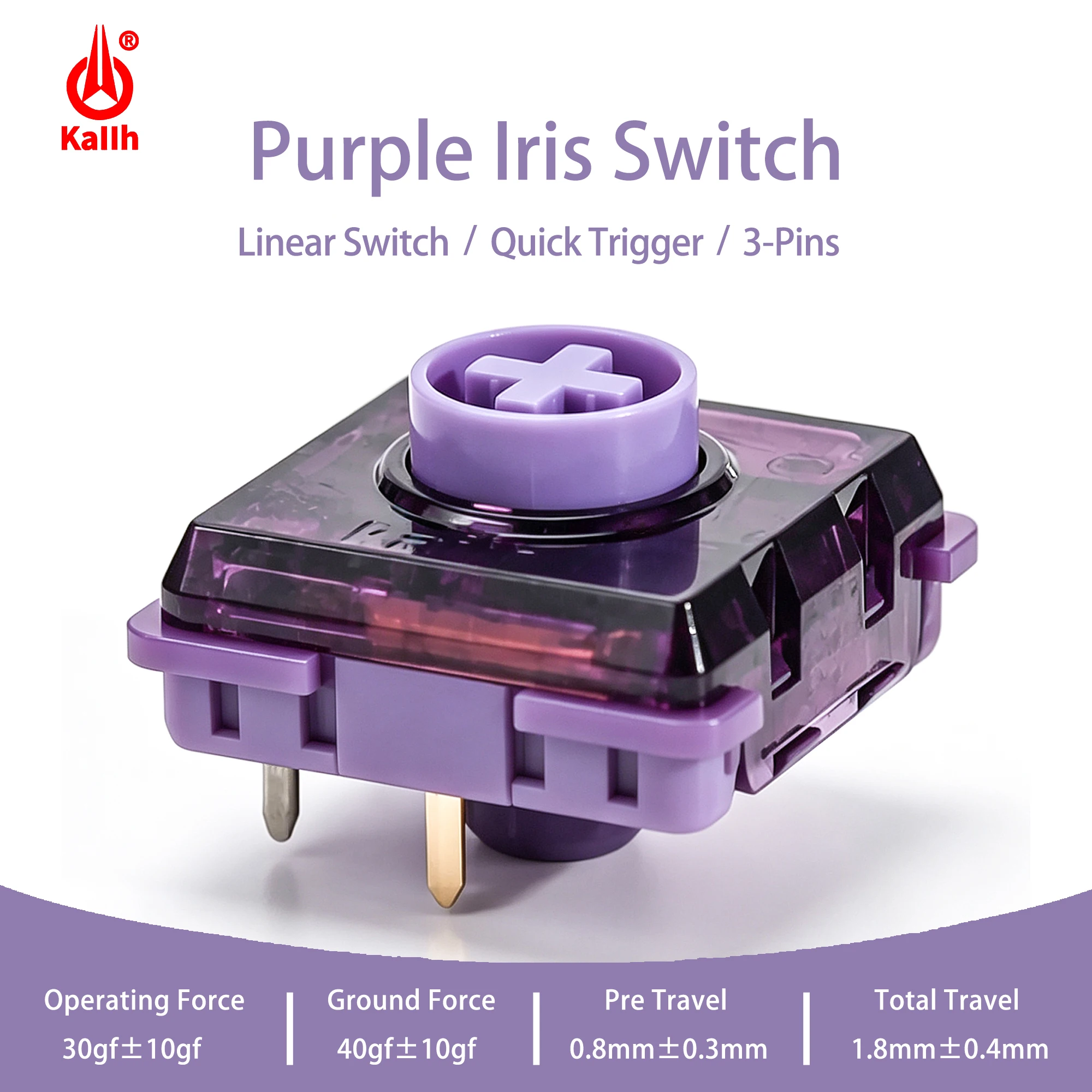 Kailh Hitbox Switch 1353 Purple Iris Mini Low Profile Silent Linear Creamy Switches 30gf For Custom Gaming Mechanical Keyboard