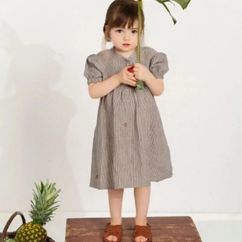 

Embroidery Big Dresses For Girls Summer 2026 Girl's Dresses Cotton Puff Short Sleeve A-Line Cute Midi Casual Sundress Dress Kid