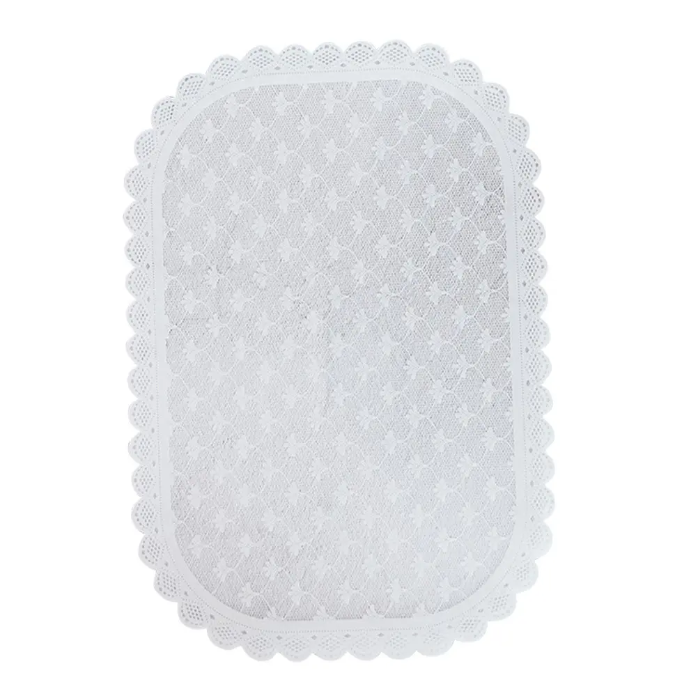 Waterproof PP Placemat with Elegant Lace Flower Print for Dining Table Protection Kitchen Bar Hotel Use Anti-Slip Drink Coaster
