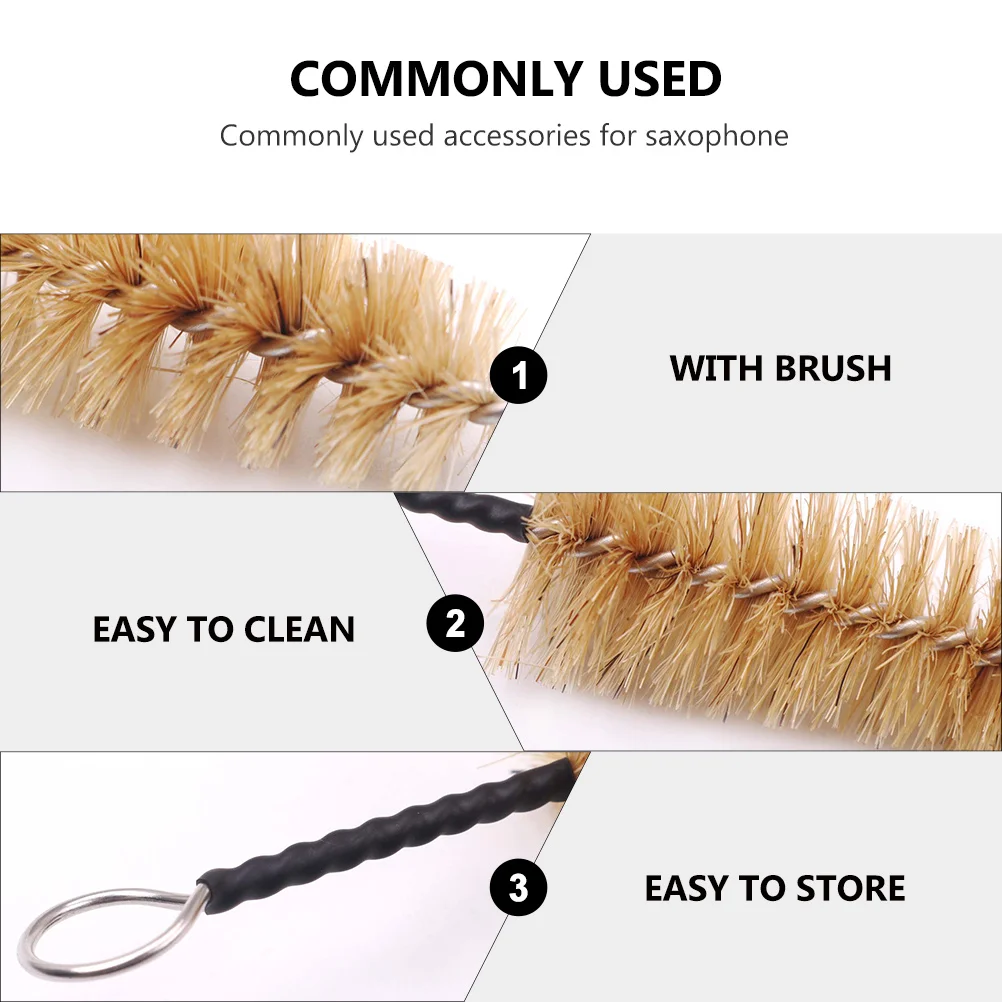 

Cleaning Brush Mouthpiece Sax Saxophone Cleaner Reed Instrument Accessory Alto Accessories Black
