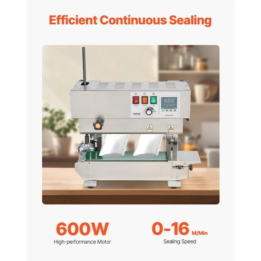 Continuous Bag Band Sealing Machine with 0.240.47 in 612 mm Seal Width for Efficient Packaging Vertical Band Sealer Featuring D